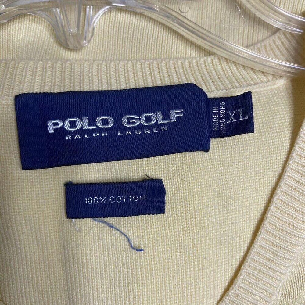 Polo Golf Ralph Lauren Men's Top Yellow Size XL Sleeveless - Picture 6 of 7